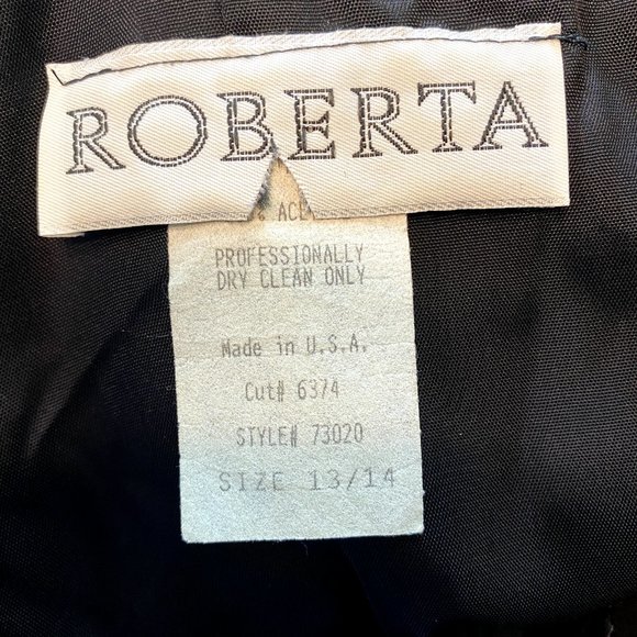 Roberta Evening Gown 13/14 Black Velvet Lace Sheath V-Neck Long‎ Slit Vintage - Picture 9 of 11